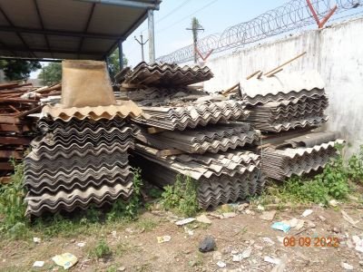 Fire affected Cement Sheets